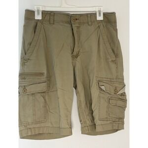 WearFirst Free-Fit Mens Cargo Shorts Khaki Tan Ripstop Stretch Size 32